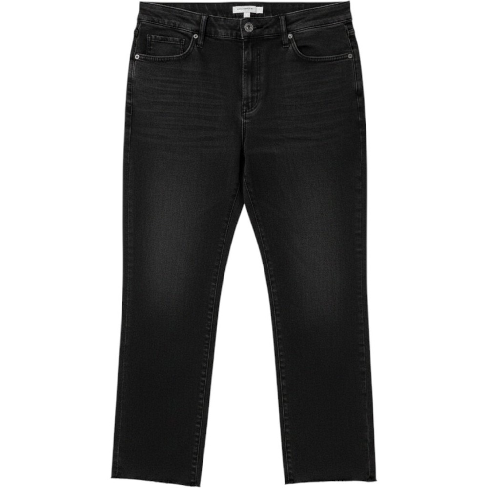 Ava & Viv Womens 18W High-Rise Slim Straight Crop Jeans Washed Black Raw Hem NEW